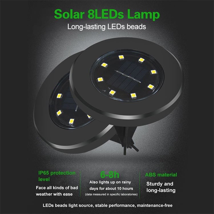4 STÜCK 8 LEDs IP65 Wasserdichte Solar-Erdleuchte Garten Villa Rasen Dekorativer Strahler