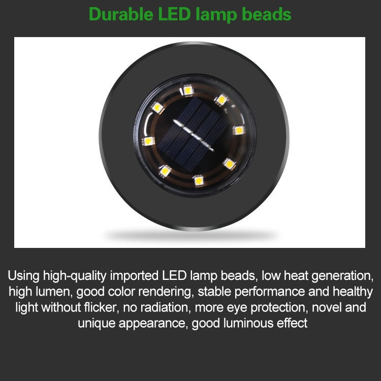 4 STÜCK 8 LEDs IP65 Wasserdichte Solar-Erdleuchte Garten Villa Rasen Dekorativer Strahler