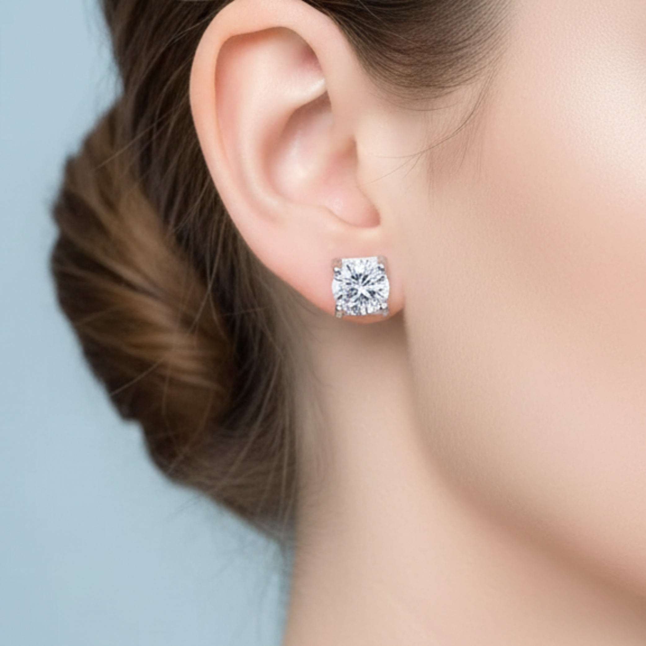 Women’s Solid Silver Modern Earrings – Sleek Minimalist Jewelry, Elegant Gift for Her