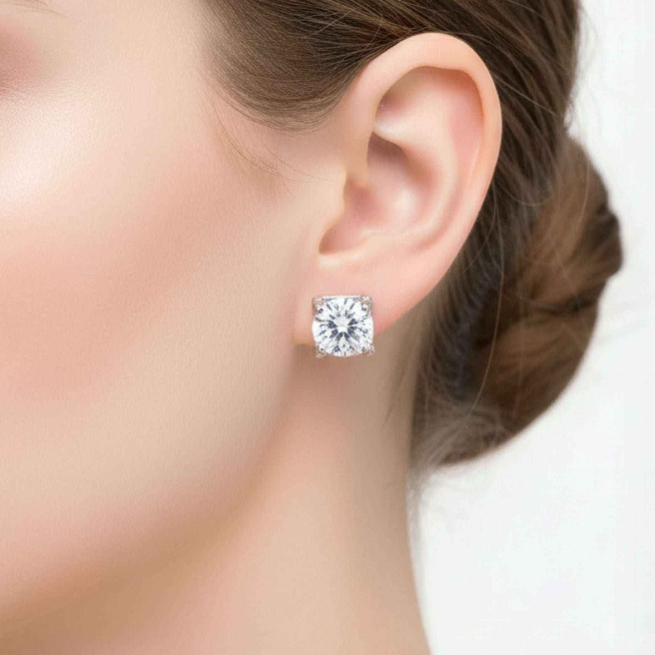 Women’s Solid Silver Modern Earrings – Sleek Minimalist Jewelry, Elegant Gift for Her