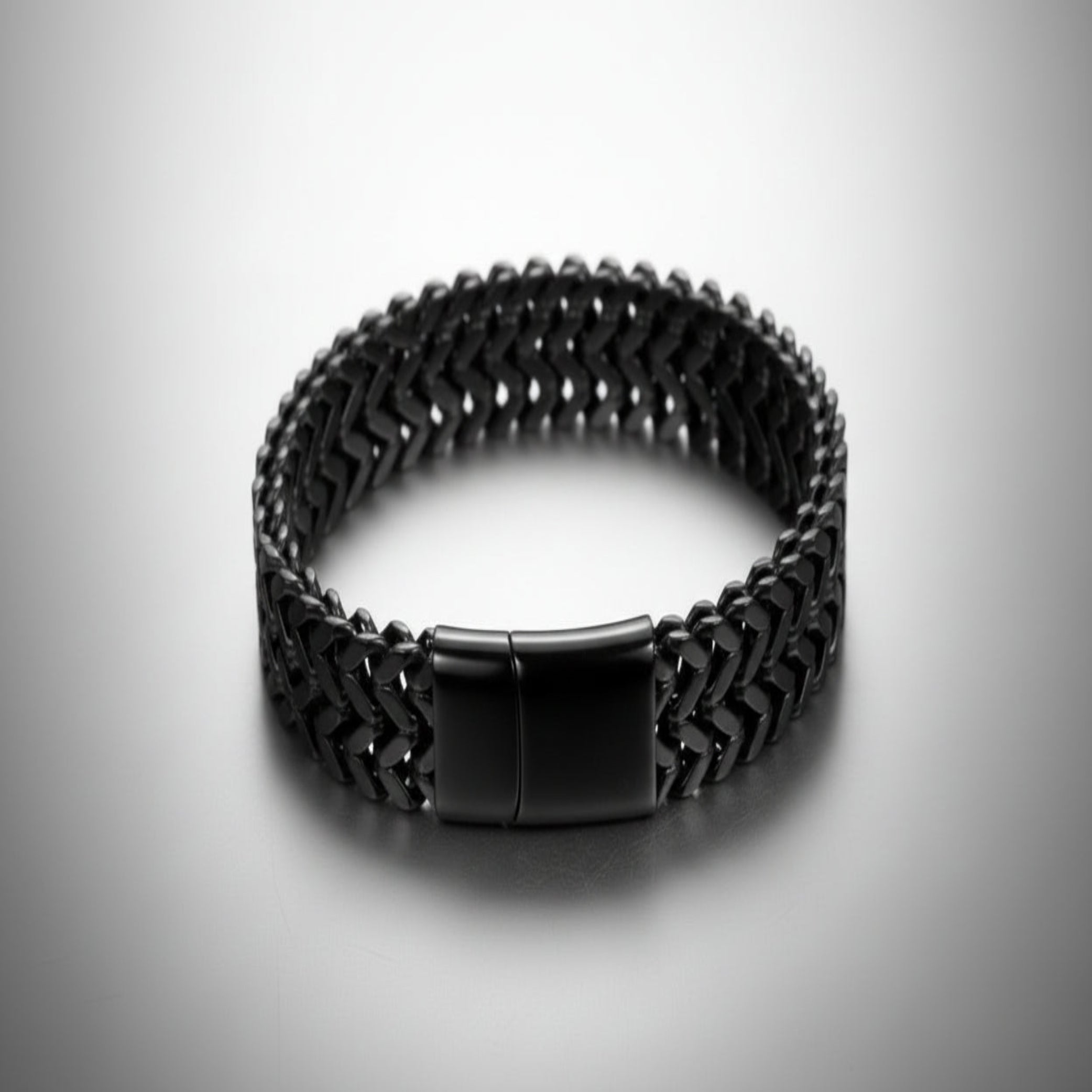 Double Layer Cuban Chain Bracelet – 10mm Black Stainless Steel, Heavy 45g Men’s Fashion Jewelry