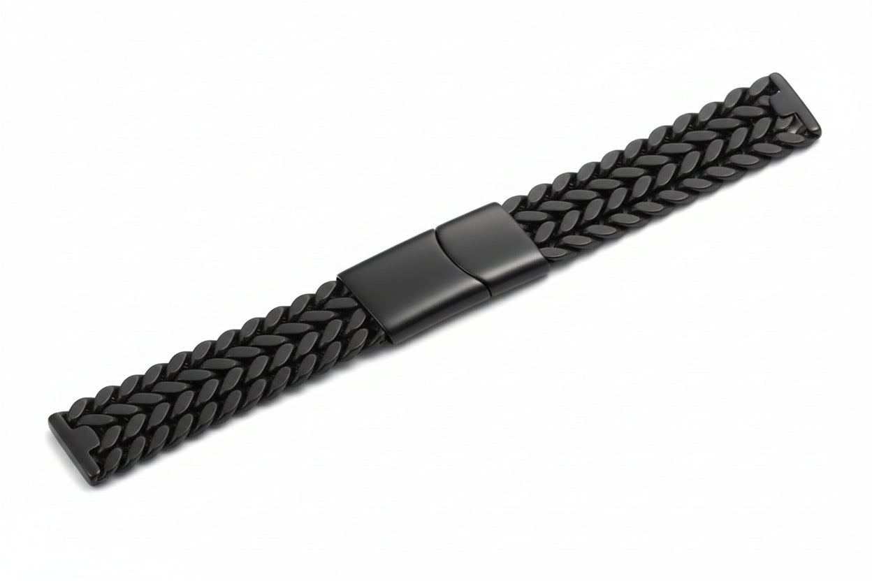 Double Layer Cuban Chain Bracelet – 10mm Black Stainless Steel, Heavy 45g Men’s Fashion Jewelry