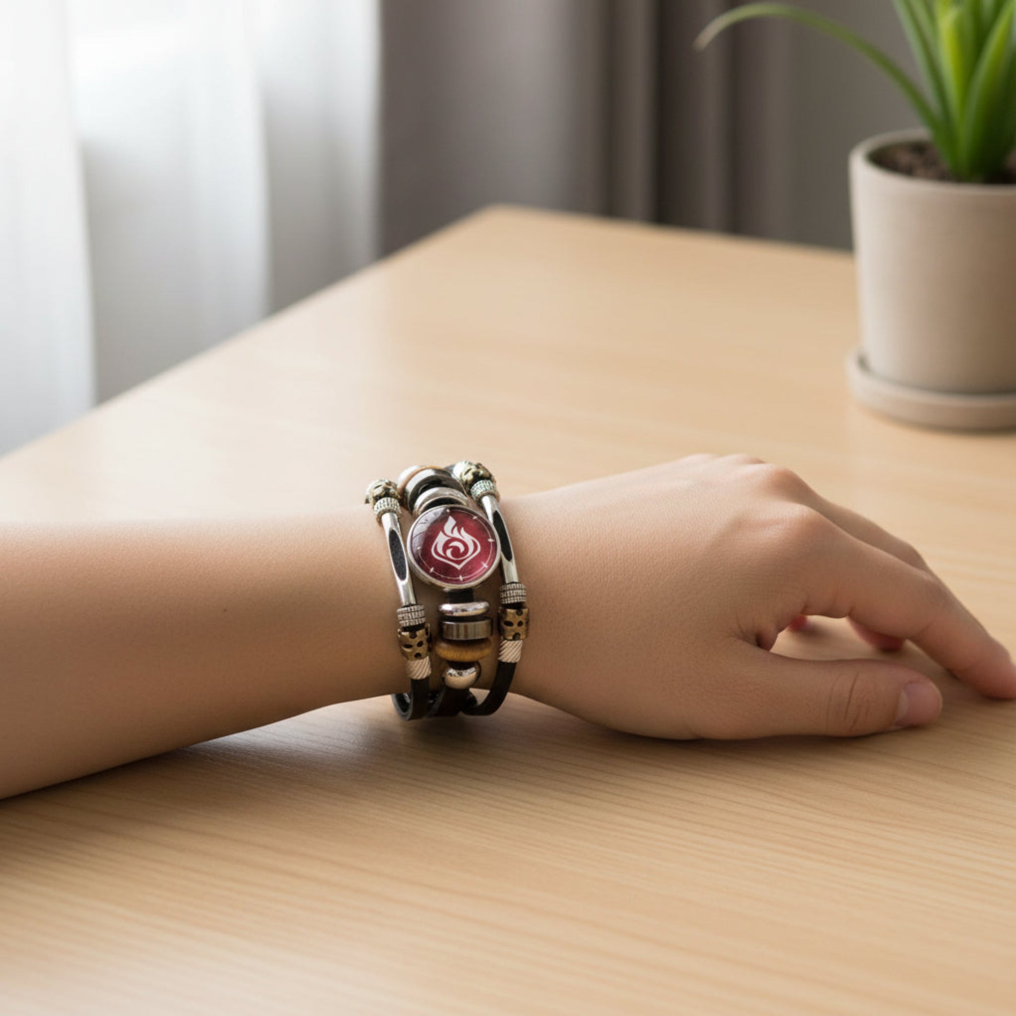 Men's Charm Leather Bracelet Impact Leather