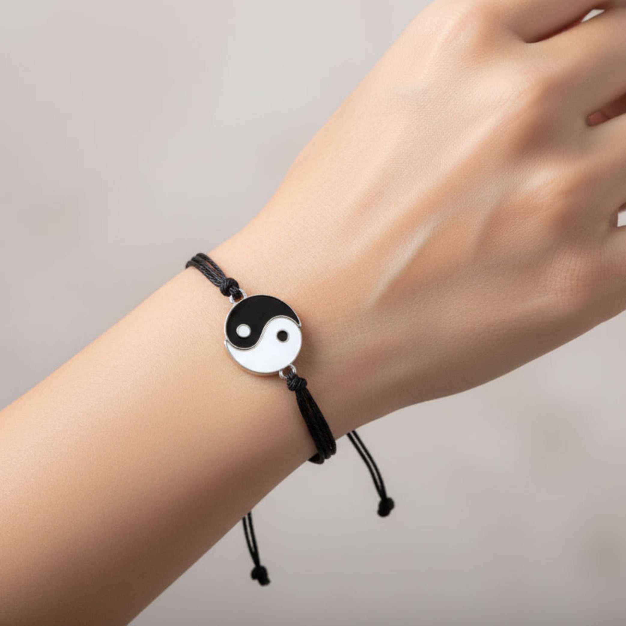 Matching Couple Bracelets Set – Black & White Love Bracelets for Him & Her, Adjustable Lucky Relationship Jewelry Gift for Couples