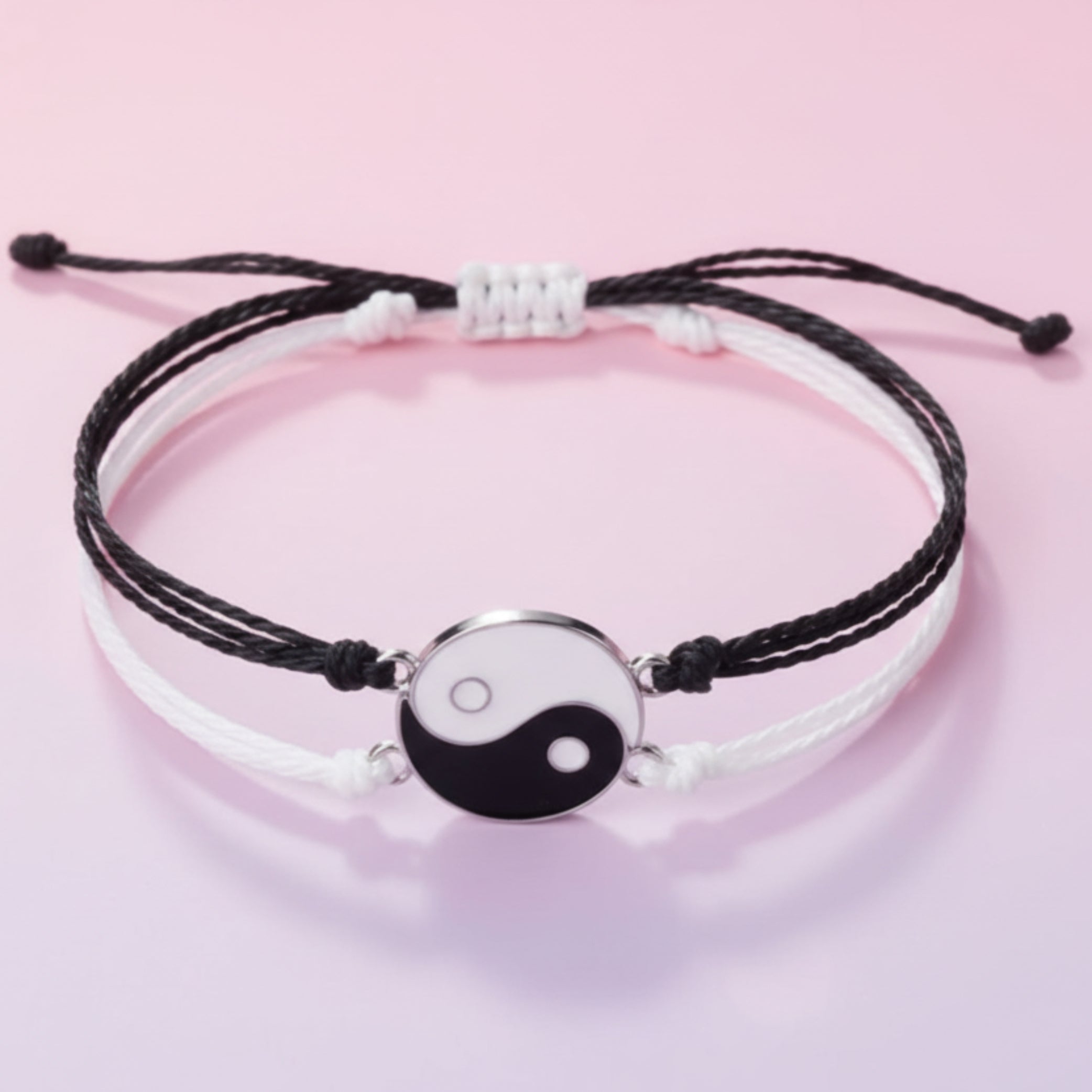 Matching Couple Bracelets Set – Black & White Love Bracelets for Him & Her, Adjustable Lucky Relationship Jewelry Gift for Couples