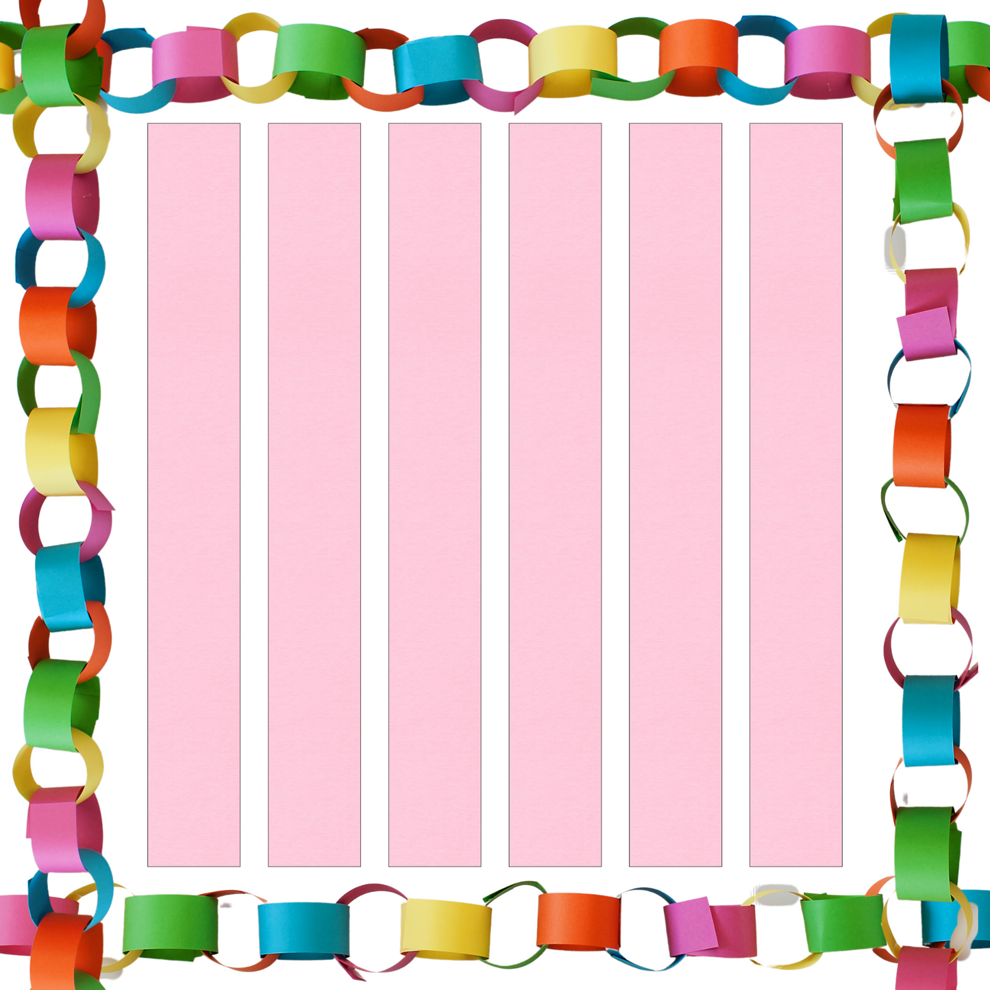 Light Pink Paper Chain Card Strips. 5 Meter / 16 Feet Long. Wedding Party Decor