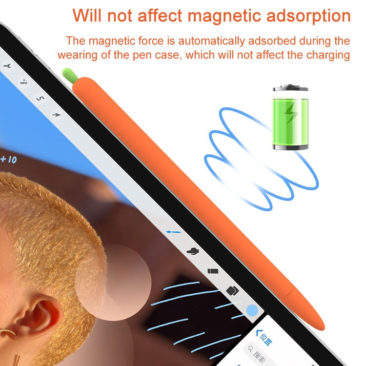 LOVE MEI Für Apple Pencil 1 Schutzhülle für Stylus Pen in Karottenform, aus Silikon, für Apple Pencil 1