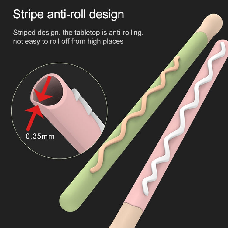 LOVE MEI Für Apple Pencil 2 Stylus-Stift mit Streifen-Design Silikon-Schutzhülle, Für Apple Pencil 2