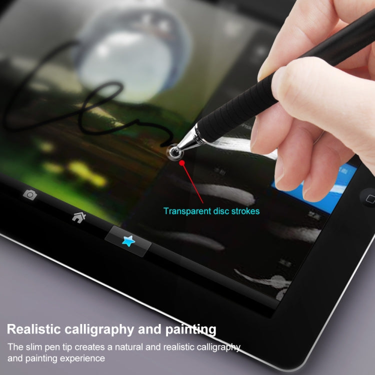 Suction Cup Dual Touch 2-in-1 Metal Capacitive Stylus Pen (Black)