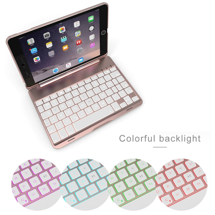 F8SM+ Laptop Version Colorful Backlit Aluminum Alloy Bluetooth Keyboard Tablet Case For iPad mini 4 / mini 5