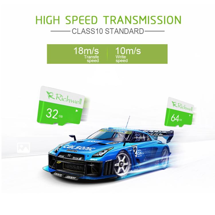 Richwell 32GB High Speed Klasse 10 Micro SD(TF) Speicherkarte, 32GB