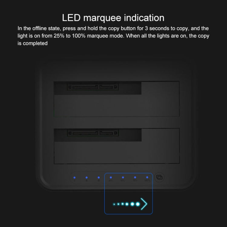 Blueendless 2.5 / 3.5 inch SATA USB 3.0 2 Bay Offline Copy Hard Drive Dock