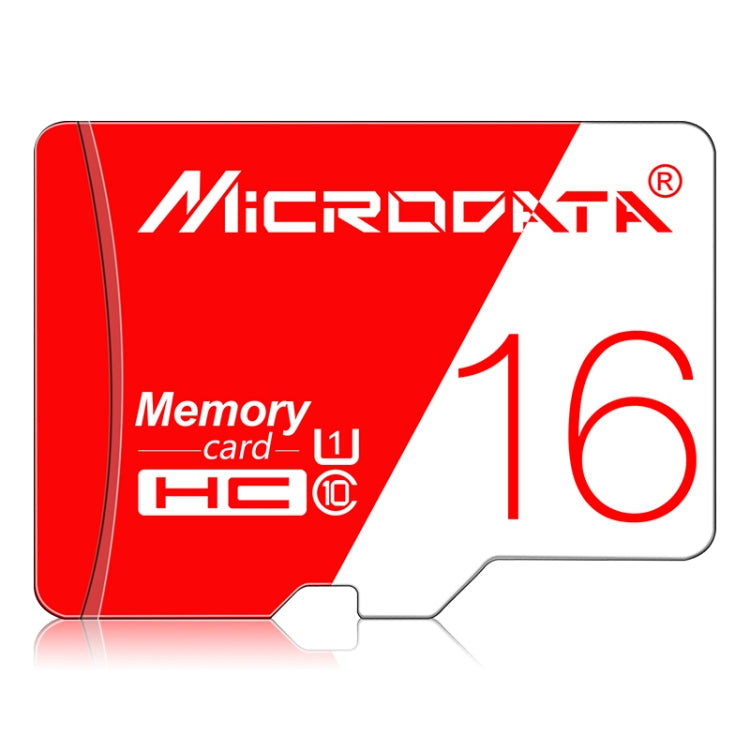 MICRODATA 16GB High Speed U1 Rot und Weiß TF (Micro SD) Speicherkarte, 16GB