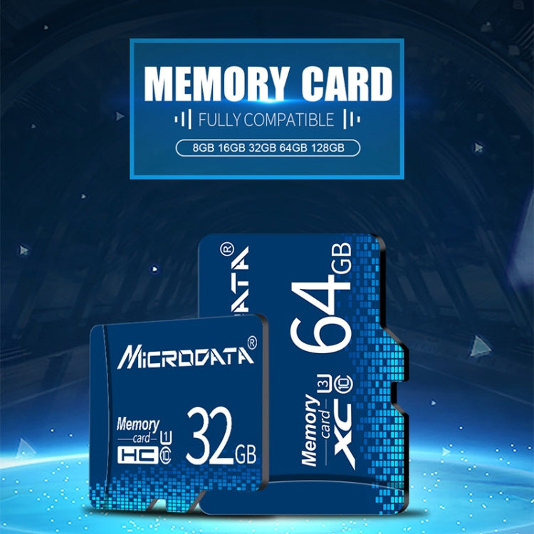 MICRODATA 64GB U3 Blue TF(Micro SD) Memory Card, 64GB