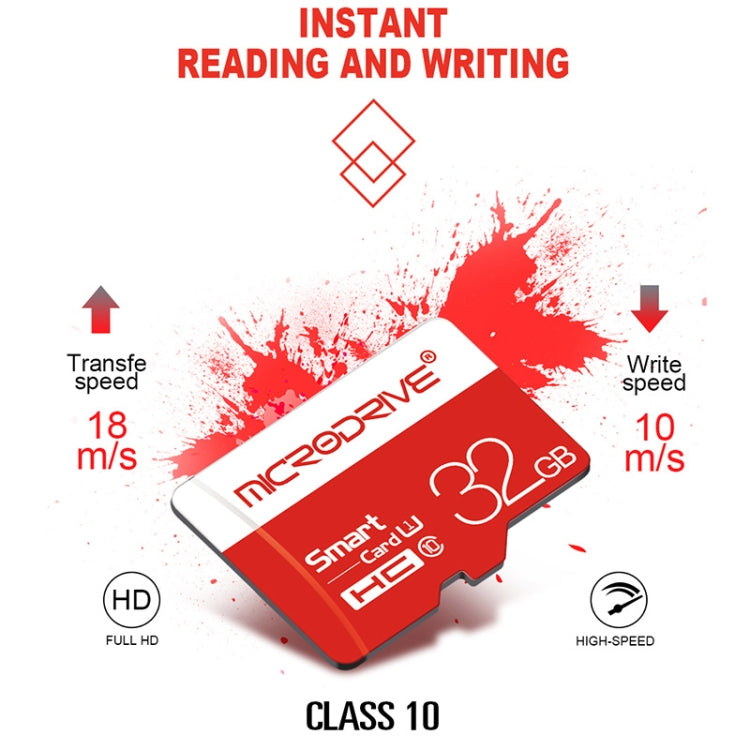 Microdrive 32GB High Speed Class 10 Micro SD(TF) Memory Card, 32GB