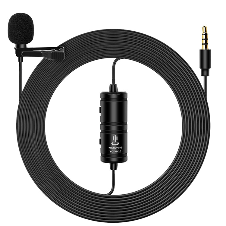 YICHUANG YC-VM20 3.5mm Port Video Recording Omnidirectional Lavalier Microphone, Cable Length: 6m, YC-VM20