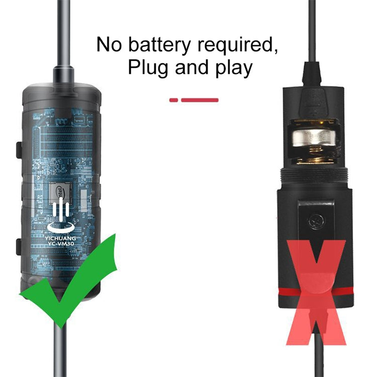 YICHUANG YC-VM20 3.5mm Port Video Recording Omnidirectional Lavalier Microphone, Cable Length: 6m, YC-VM20