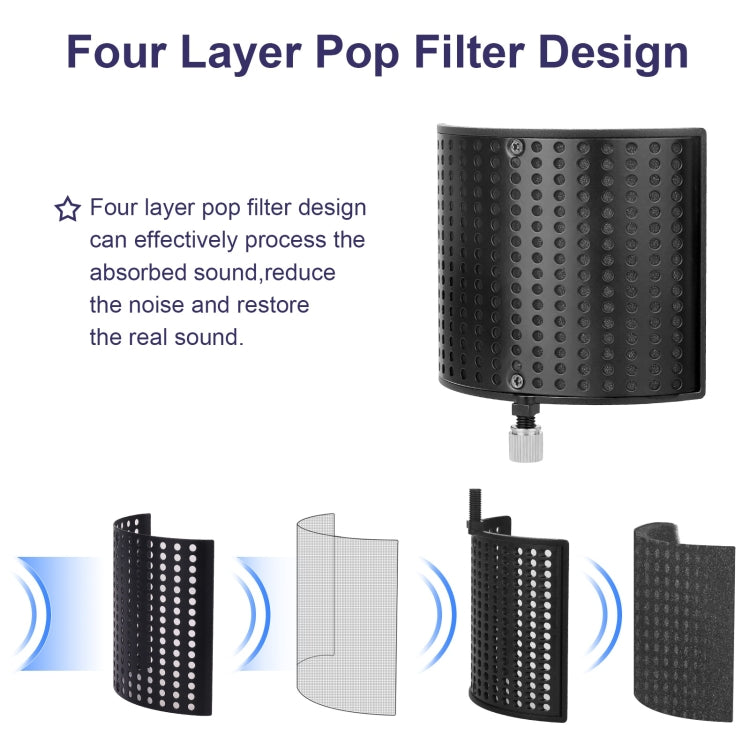 TEYUN PS-4x3 Condenser Microphone U-shaped Blowout Cover Desktop Bracket Audio Accessory Clip, PS-4
