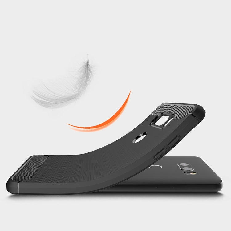 For LG V30 Brushed Texture Carbon Fiber Shockproof TPU Rugged Armor Protective Case, For LG V30