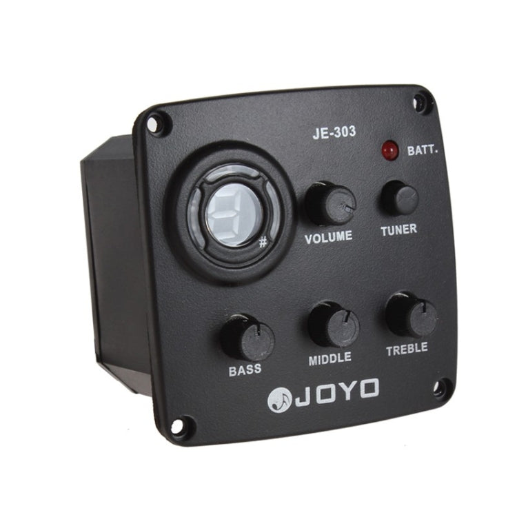JOYO JE-303 Guitar Pickup 3-Band EQ Preamp Tuner Pickup Equalizer with Tuning Function, JE-303
