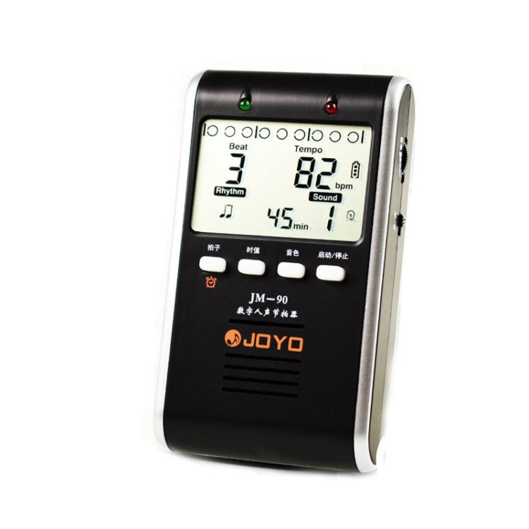 JOYO JM-90 Mini Portable Rechargeable Clip-on LED Indicator Electronic Digital Metronome Tone Generator Tuner for Guitar Violin Ukulele, JM-90 (Black), JM-90 (White)