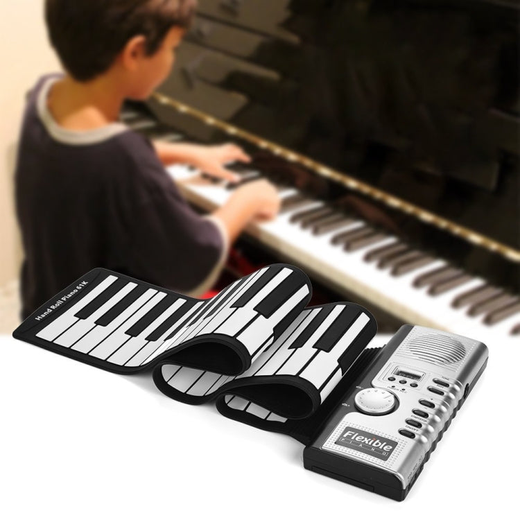 61 Keys Portable Flexible Roll Up Electronic Soft Keyboard Piano with Speakers, 61 Keys
