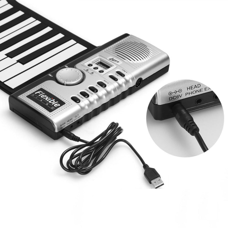 61 Keys Portable Flexible Roll Up Electronic Soft Keyboard Piano with Speakers, 61 Keys