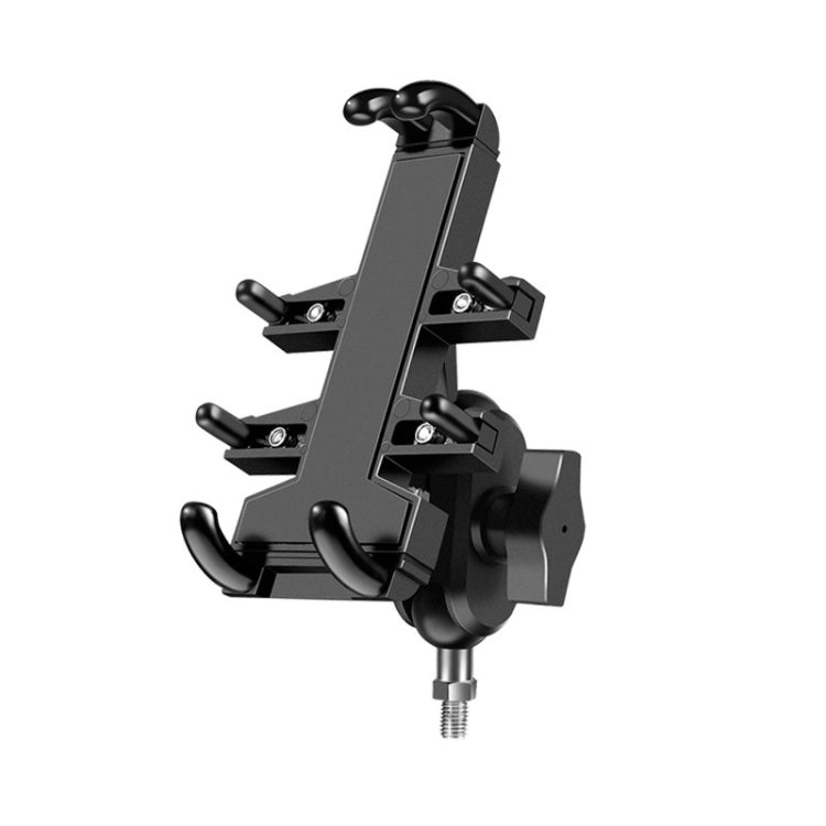 M10 Bolt Ball-Head Motorcycle Multi-function Eight-jaw Aluminum Phone Navigation Holder Bracket, M10 Bolt
