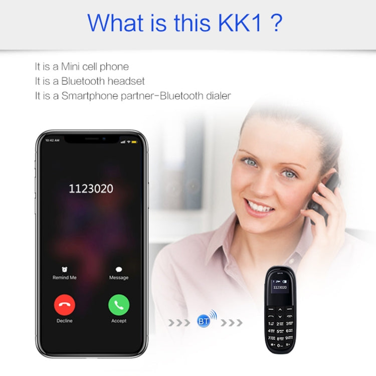 Freisprech-Bluetooth-Dialer-Kopfhörer, MTK6261DA, Anti-Verlust, Einzel-SIM, Netzwerk: 2G