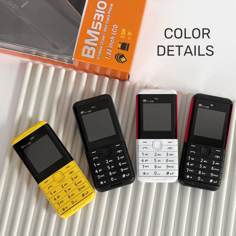 1.33 inch, MTK6261D, 21 Keys, Support Bluetooth, FM, Magic Sound, Auto Call Record, GSM, Triple SIM, English Key