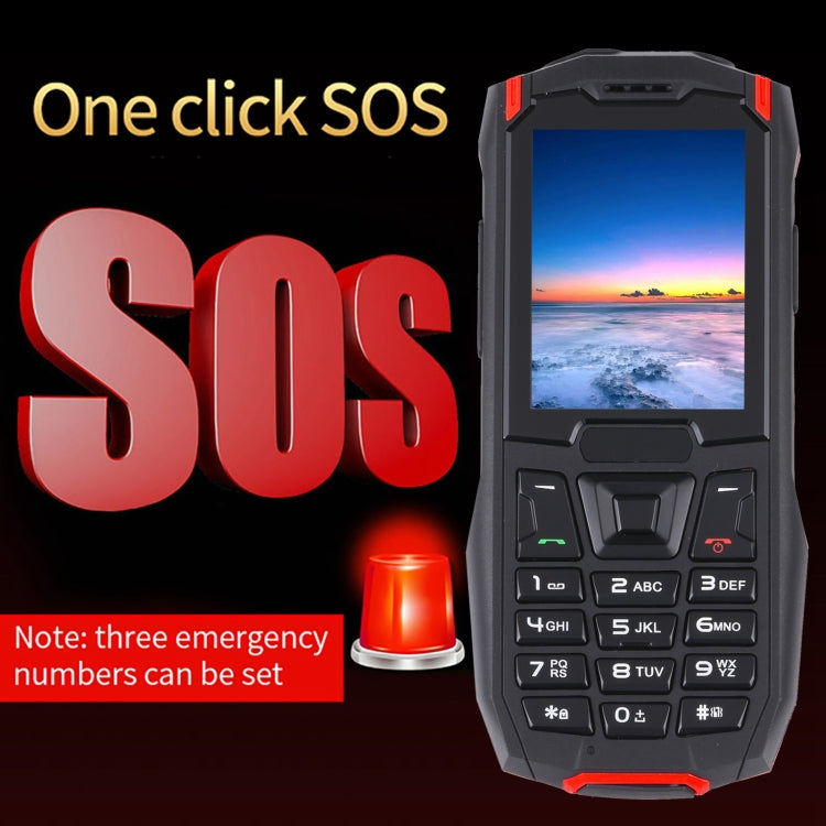 IP68 Waterproof Dustproof Shockproof, 2.4 inch, MTK6261D, 2500mAh Battery, SOS, FM, Dual SIM