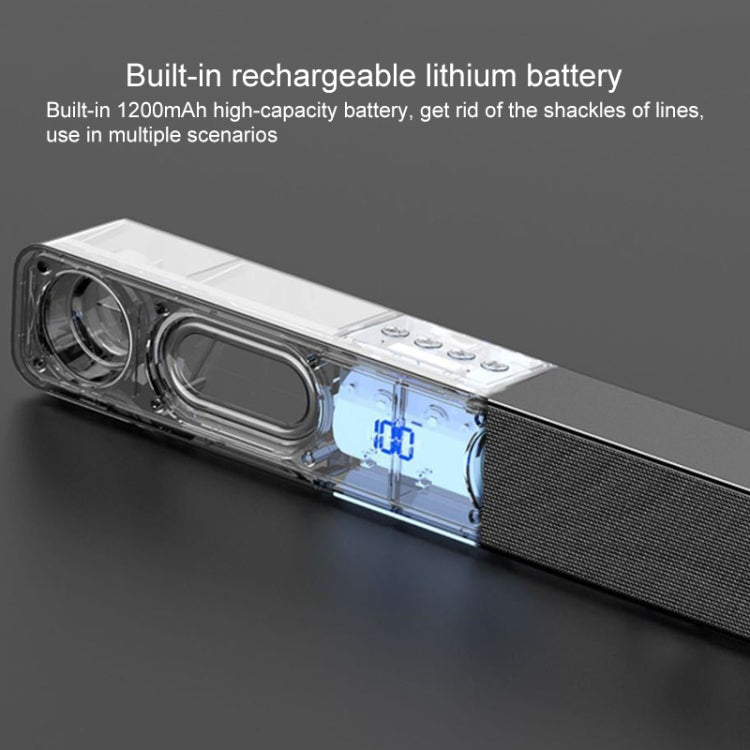 LEERFEI E91 10W Multimedia-Radio in langer Stabform mit zwei Lautsprechern und Bluetooth-Audio, unterstützt TF-Karte / USB-Stick / 3,5-mm-AUX