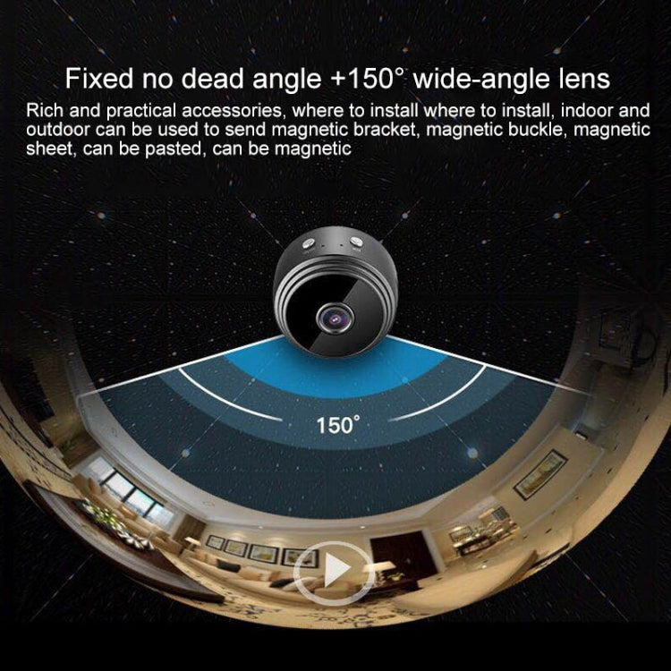 A9 1080P WiFi IP Action Camera Mini DV(Black)