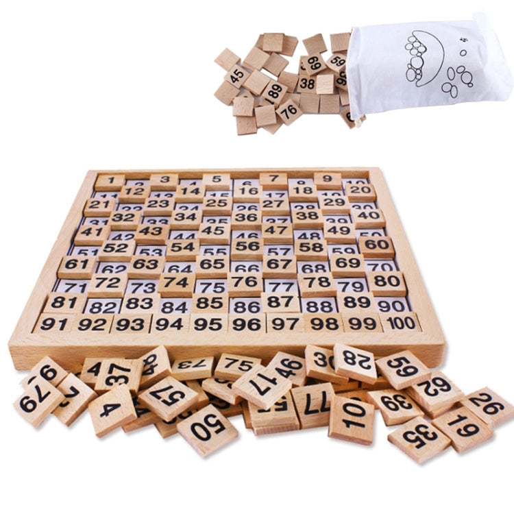 Wooden Montessori Teaching Aids Math 1 - 100 Consecutive Numbers Counting Board Plate Toy, 1 - 100 Consecutive Numbers Counting Board