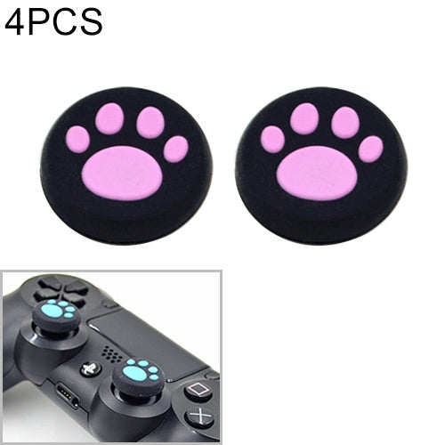 4 PCS Cute Cat Paw Silicone Protective Cover for PS4 / PS3 / PS2 / XBOX360 / XBOXONE / WIIU Gamepad Joystick