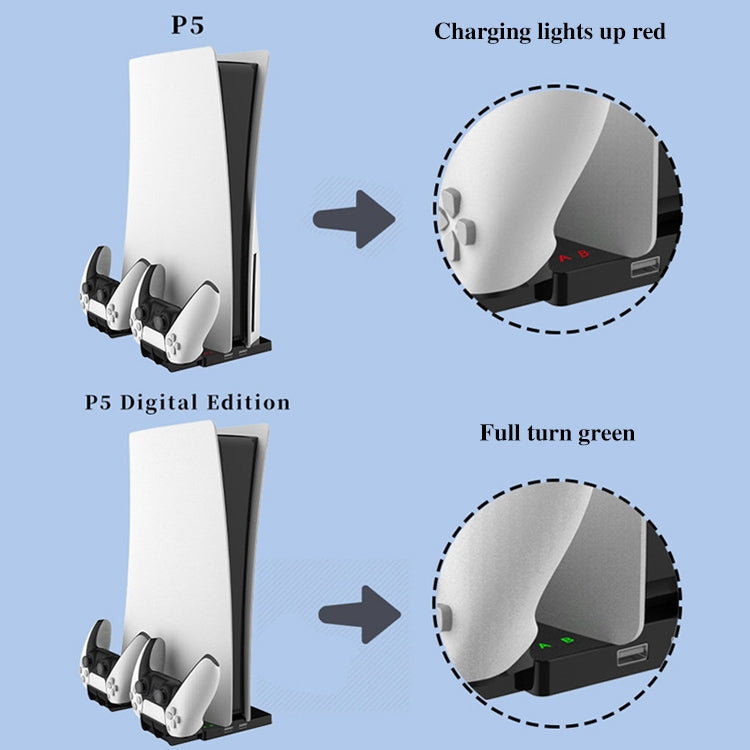 iplay HBP-269 für PS5 De / UHD-Ladestation Vertikale Basis mit Controller-Ladegerät, iPega HBP-269