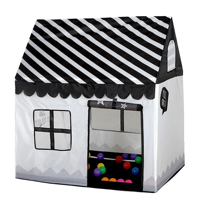 Household Children Printing Play Tent Small Game House with 50 Ocean Balls & Mat, with 50 Ocean Balls & Mat (Green), with 50 Ocean Balls & Mat (Light Pink), with 50 Ocean Balls & Mat (Black White), with 50 Ocean Balls & Mat (Pink)