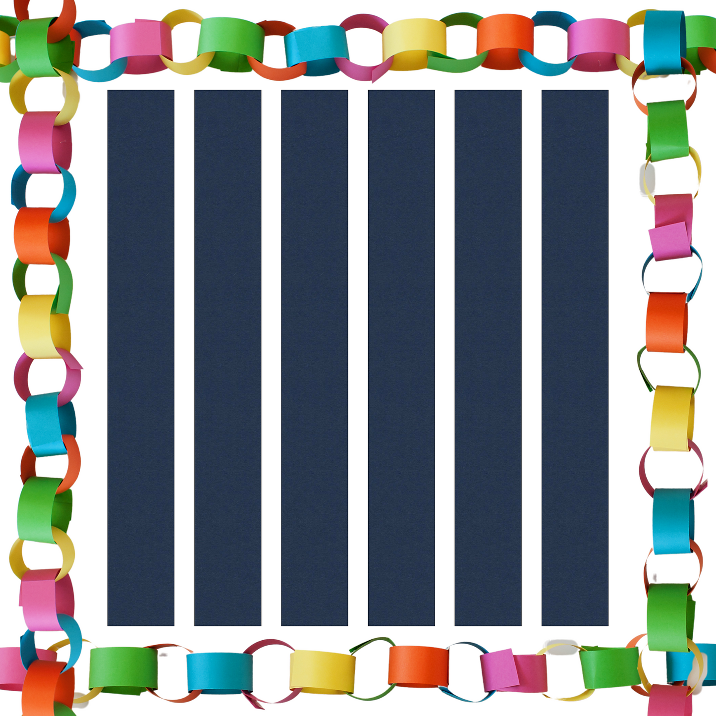 Navy Blue Paper Chain Strips. 5 Meters /16 Feet. Party Christmas Decorations