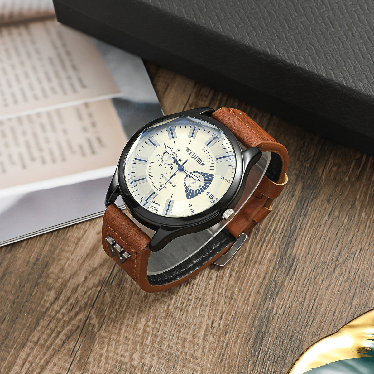 Men’s Watch, Wallet, Belt & Sunglasses Perfect Gift Idea - 4 pieces