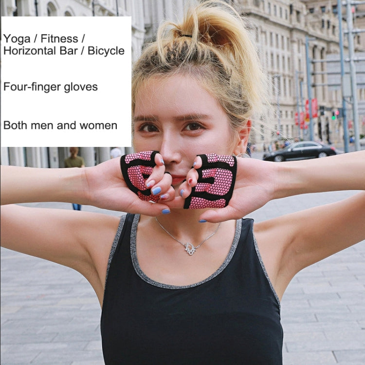 Half Finger Yoga Gloves Anti-skid Sports Gym Palm Protector, Size: M, Palm Circumference: 18cm, Size: M