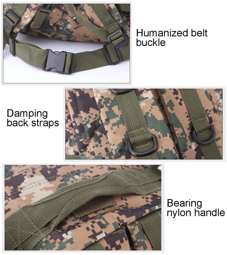 INDEPMAN DL-B001 Modischer Camouflage-Rucksack für Herren aus Oxford-Gewebe, 40 l, Outdoor-Tasche zum Wandern, Campen und Reisen, 3D-Rucksack mit erweitertem MOLLE-System, Klettfläche & verstellbaren Schultergurten, Größe: 51 x 42 x 22 cm