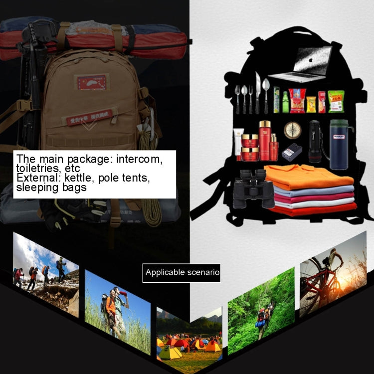 INDEPMAN DL-B001 Modischer Camouflage-Rucksack für Herren aus Oxford-Gewebe, 40 l, Outdoor-Tasche zum Wandern, Campen und Reisen, 3D-Rucksack mit erweitertem MOLLE-System, Klettfläche & verstellbaren Schultergurten, Größe: 51 x 42 x 22 cm