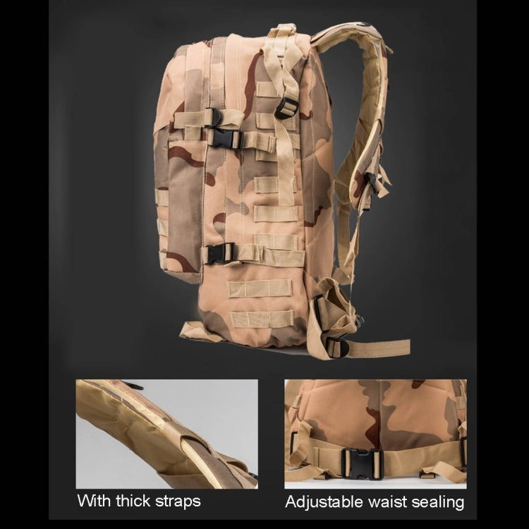 INDEPMAN DL-B001 Modischer Camouflage-Rucksack für Herren aus Oxford-Gewebe, 40 l, Outdoor-Tasche zum Wandern, Campen und Reisen, 3D-Rucksack mit erweitertem MOLLE-System, Klettfläche & verstellbaren Schultergurten, Größe: 51 x 42 x 22 cm