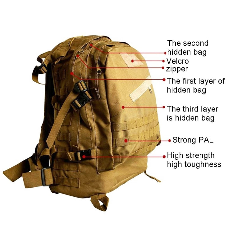 INDEPMAN DL-B001 Modischer Camouflage-Rucksack für Herren aus Oxford-Gewebe, 40 l, Outdoor-Tasche zum Wandern, Campen und Reisen, 3D-Rucksack mit erweitertem MOLLE-System, Klettfläche & verstellbaren Schultergurten, Größe: 51 x 42 x 22 cm
