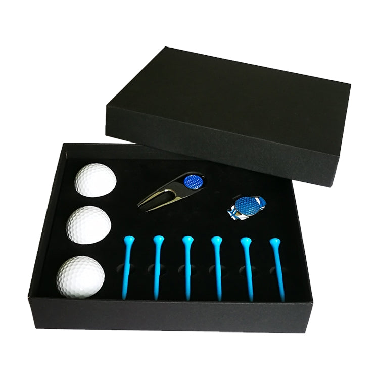 11-in-1 Golf-Geschenkset mit 6 Tees, Pitchgabel und 3 Golfbällen, 11-in-1 Blau, 11-in-1 Rot