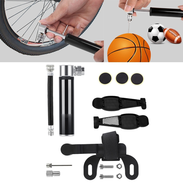 Manual Mini Portable Bicycle Aluminum Alloy Pump + Plastic glue-free tire patch + Tire lever, Inflator + Plastic glue-free tire patch + Tire lever Black, Inflator + Plastic glue-free tire patch + Tire lever Red