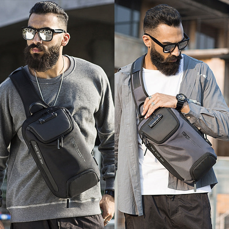 BANGE Men Security USB Chest Bag Portable Outdoor Shoulder Bag, Outdoor Shoulder Bag