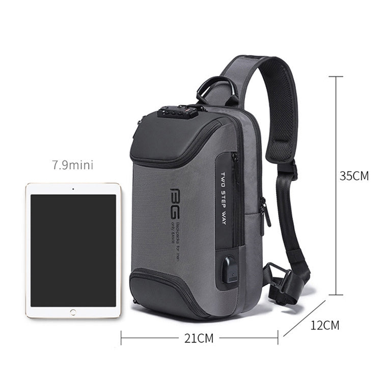 BANGE Men Security USB Chest Bag Portable Outdoor Shoulder Bag, Outdoor Shoulder Bag