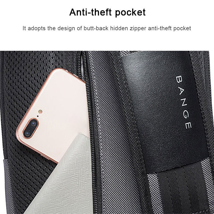 BANGE Men Security USB Chest Bag Portable Outdoor Shoulder Bag, Outdoor Shoulder Bag