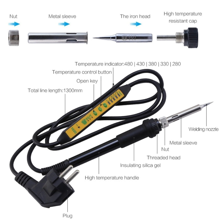 BEST Einstellbarer elektrischer Lötkolben mit Temperaturregelung, Lötstation, UK-Stecker, UK-Stecker